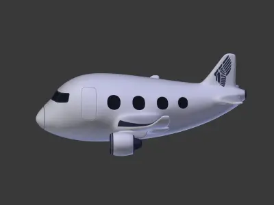 Cartoon Plane - Airliner Low-poly 3D model