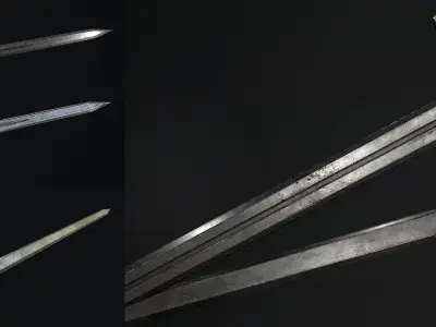 Medieval Simple Weapons Low-poly 3D model