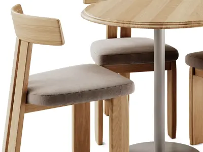 Fameg Ronda Cafe Table and Erika Side Chair 3D model