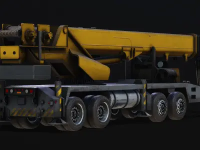 Telescopic Boom Truck Crane - Rigged - Lowpoly Low-poly 3D model