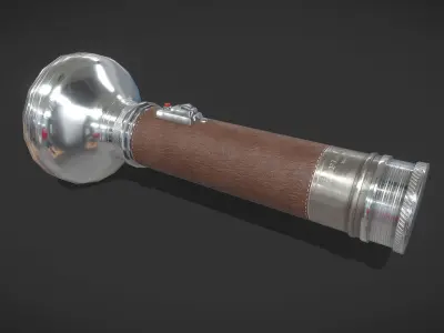 Vintage Flashlight Low-poly 3D model purchase
