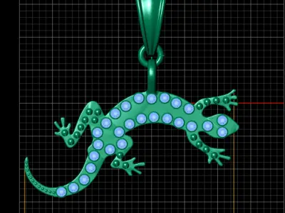 LIZARD INSECT PENDANT 3D PRINTABLE MODEL 3D print model