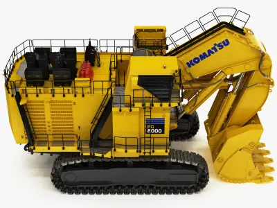 Mining Excavator Komatsu PC8000-6 Loading Shovel 3D model