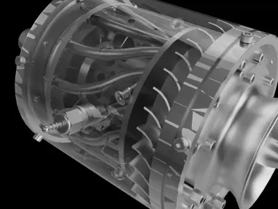 Micro gas turbine engine  wren-mw54  3D model