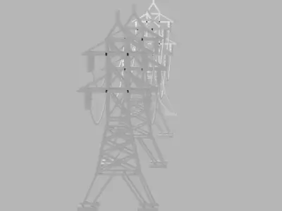 electric power transmission tower illustration 3D model
