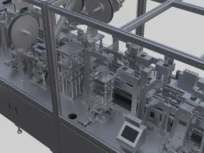 Testing production line 3D model