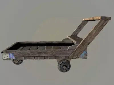 woodcart old wooden cart 3D model