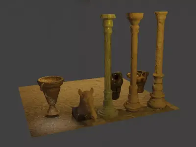 Antic Assets Pack  Free low-poly 3D model
