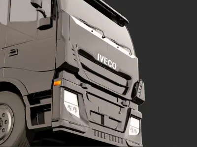 3D SEMI-TRUCK QUALITY MODEL WITH DETAILS    Low-poly 3D model