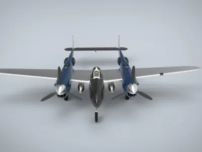 Lockheed P-38 Lightning 3D model 2