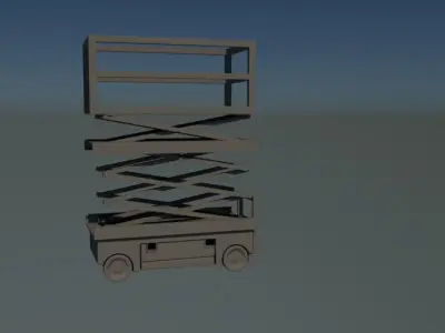 3D Hydraulic Mobile Scissors Lift Model 3D model