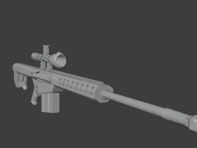 sniper Barrett cal Low-poly 3D model