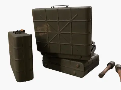 German M24 stick grenade with Metal Case - Stielhandgranate 24 Low-poly 3D model