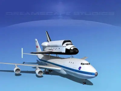 STS Shuttle Discovery Transport MP 2-2 747  3D model