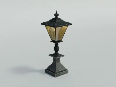 Cemetery Lamp Low-poly 3D model