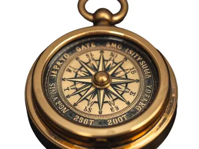 Antique Brass Compass model pack Low-poly 3D model