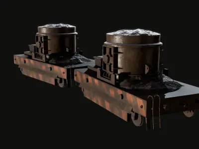 Trolley Barrel Low-poly 3D model