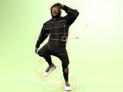 Cartoon male characters - Hip Hop Dancer Free low-poly 3D model