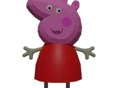 Cartoon character for game Low-poly 3D model