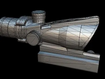 ACOG 4x32 Gun parts Low-poly 3D model