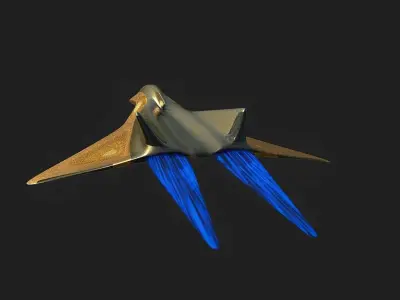 Sci-fi air fighter inspired by the SR71 blackbird 3D model