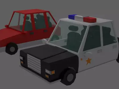 cars police lowpoly vehicle  Free low-poly 3D model