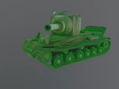 destroyed tank 3D model