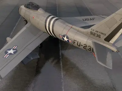 North American F-86A Sabre 3D model