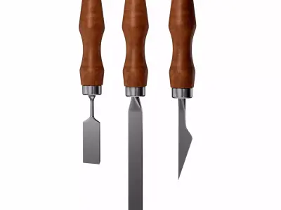 Bench Chisels set 3D model