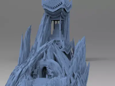 Shogun Temple Temple rocks 1 3D model