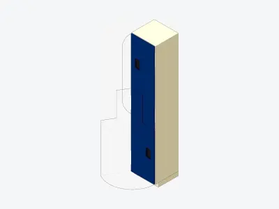 Locker - Resin - Locka - Classic Extra - 2 Person Z Low-poly 3D model
