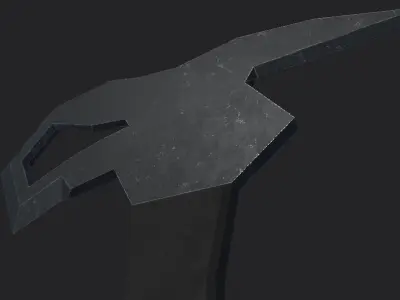 MilitaryAxe hammer Low-poly 3D model
