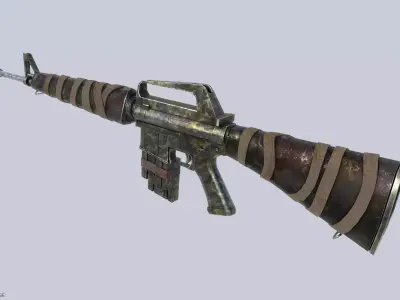 M16A1 Bandage Camouflage Low-poly 3D model