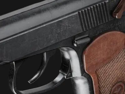Makarov PM Pistol -  Game Ready Low-poly 3D model