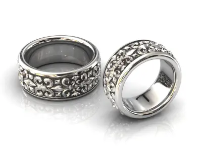 Gothic Band Ring 3D print model