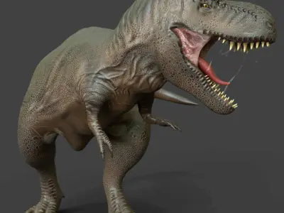 T-Rex Game Asset rigged Low-poly 3D model