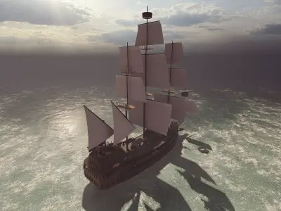 Galeon Ship-Galeon pirate ship-battle ship 3D model from CGTrader