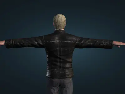  Man Body Leather Jacket 3d Model  Free low-poly 3D model