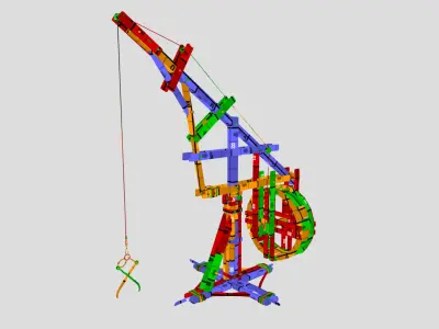 Medieval Machine Crane 01 Low-poly 3D model