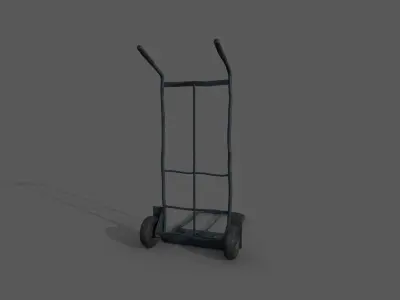 High details used wheel hand trolley Low-poly 3D model