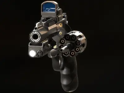 SW Revolver Low-poly 3D model