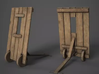 Medieval Mantlet Low-poly 3D model