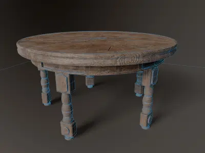 Old Western Saloon Table Low-poly 3D model