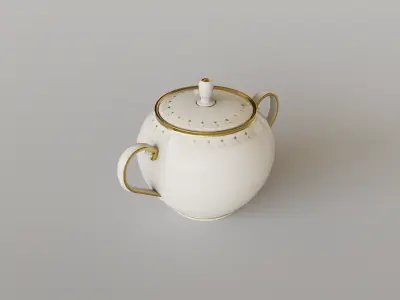 China Tea Set Low-poly 3D model