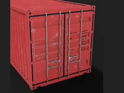 20ft Shipping Container Free low-poly 3D model