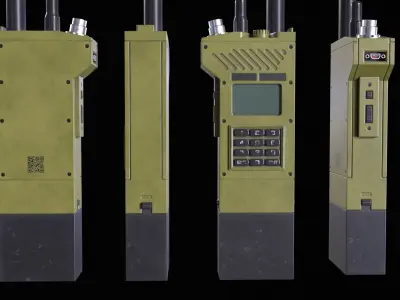 Military Walkie-Talkie Free low-poly 3D model