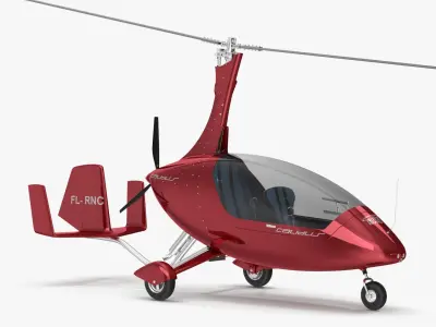 Calidus 912 Autogyro Red Simple Interior 3D model