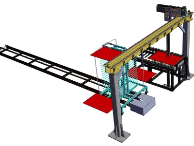 Various glass panel cutting trusses 3D model