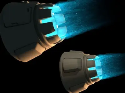 Jet Engine Flames Blender Cycles Nodes Only 3D model