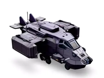 Futuristic SciFi Cargo Transport Vehicle Low-poly 3D model